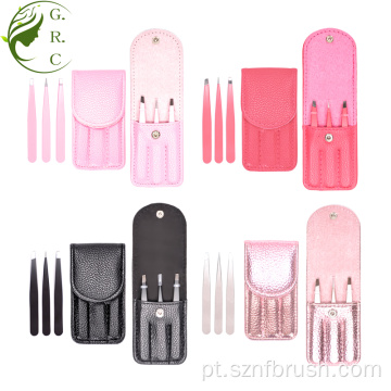 Melhor Profissional De Aço Inoxidável Maquiagem Sobrancelha Tweezer Set